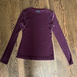 INC Wine-colored Long Sleeve Top
